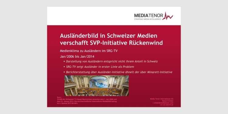 Ausländerbild in Schweizer Medien verschafft SVP-Initiative Rückenwind