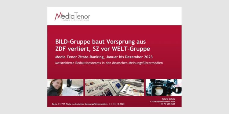 BILD-Gruppe baut Vorsprung aus, ZDF verliert, SZ vor WELT-Gruppe
