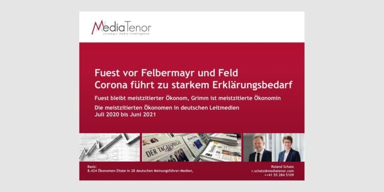 Media Tenor Ökonomen-Ranking: Fuest vor Felbermayr und Feld