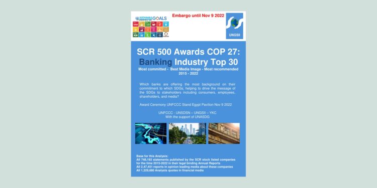 SCR 500 Awards COP 27: Banking Industry Top 30
