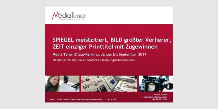 SPIEGEL meistzitiert, BILD größter Verlierer, ZEIT einziger Printtitel mit Zugewinnen