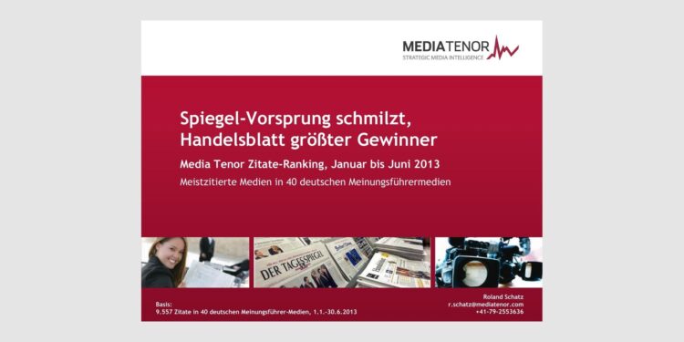 Spiegel-Vorsprung schmilzt, Handelsblatt größter Gewinner